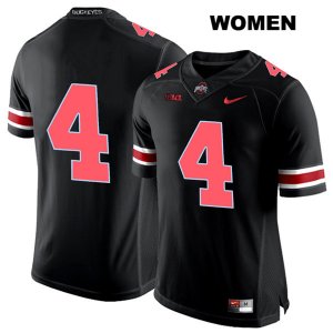 Women's NCAA Ohio State Buckeyes Jordan Fuller #4 College Stitched No Name Authentic Nike Red Number Black Football Jersey LV20I35LO